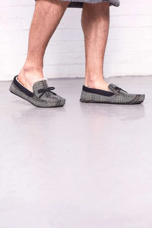 Portland Mens Luxury Moccasin Slippers In Tweed*Women Nightwear
