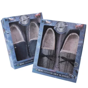 Portland Mens Luxury Moccasin Slippers In Tweed*Women Nightwear