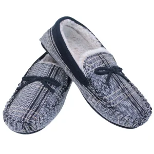 Portland Mens Luxury Moccasin Slippers In Tweed*Women Nightwear