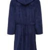 Marlon Sleepwear Mens Sherpa Hooded Fleece Robe In Navy*Women Nightwear