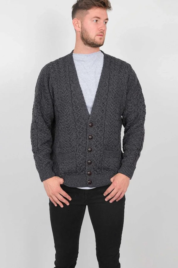Aran Woollen Mills Mens V Neck Cardigan*Women Jumpers & Cardigans
