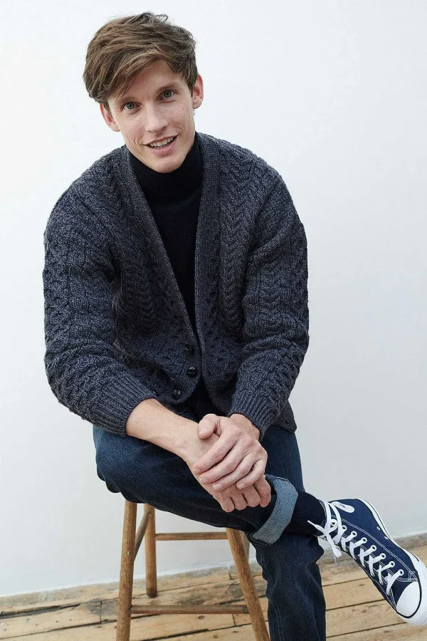 Aran Woollen Mills Mens V Neck Cardigan*Women Jumpers & Cardigans