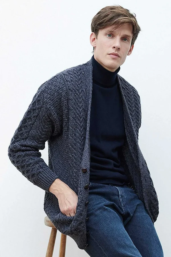 Aran Woollen Mills Mens V Neck Cardigan*Women Jumpers & Cardigans