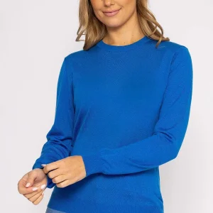 Kelly & Grace Weekend Merino Blend Crew In Blue*Women Jumpers & Cardigans
