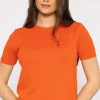 Kelly & Grace Weekend Merino Short Sleeve Crew In Orange*Women Jumpers & Cardigans