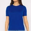 Kelly & Grace Weekend Merino Short Sleeve Crew In Cobalt*Women Jumpers & Cardigans