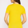 Kelly & Grace Weekend Merino Short Sleeve Crew In Yellow*Women Jumpers & Cardigans
