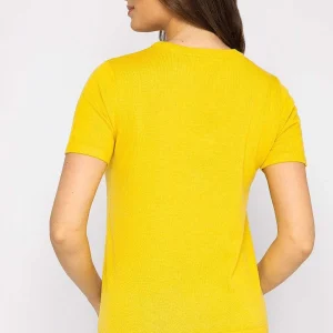 Kelly & Grace Weekend Merino Short Sleeve Crew In Yellow*Women Jumpers & Cardigans