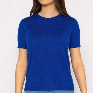 Kelly & Grace Weekend Merino Short Sleeve Crew In Cobalt*Women Jumpers & Cardigans
