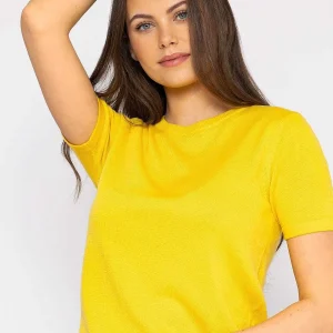 Kelly & Grace Weekend Merino Short Sleeve Crew In Yellow*Women Jumpers & Cardigans