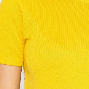 Kelly & Grace Weekend Merino Short Sleeve Crew In Yellow*Women Jumpers & Cardigans