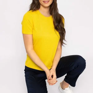 Kelly & Grace Weekend Merino Short Sleeve Crew In Yellow*Women Jumpers & Cardigans