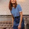 Kelly & Grace Weekend Merino Stripe Crew In Navy*Women Jumpers & Cardigans