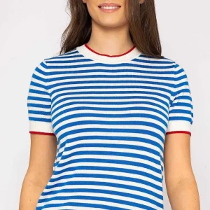 Kelly & Grace Weekend Merino Stripe Crew In Navy*Women Jumpers & Cardigans