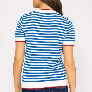 Kelly & Grace Weekend Merino Stripe Crew In Navy*Women Jumpers & Cardigans