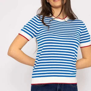 Kelly & Grace Weekend Merino Stripe Crew In Navy*Women Jumpers & Cardigans