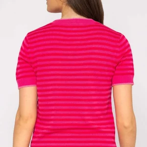 Kelly & Grace Weekend Merino Stripe Crew In Pink*Women Jumpers & Cardigans