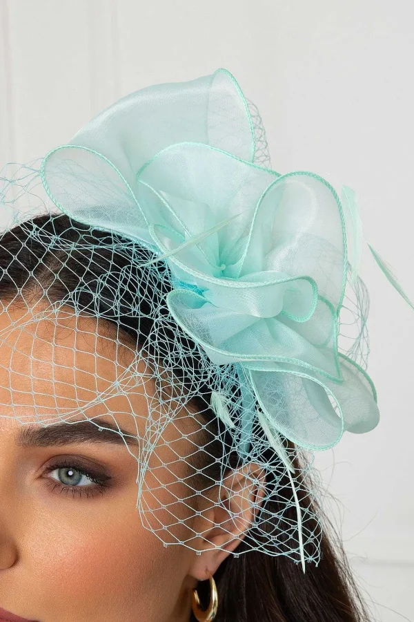 SOUL Accessories Mint Hairband Fascinator With Net & Feathers* Fascinators