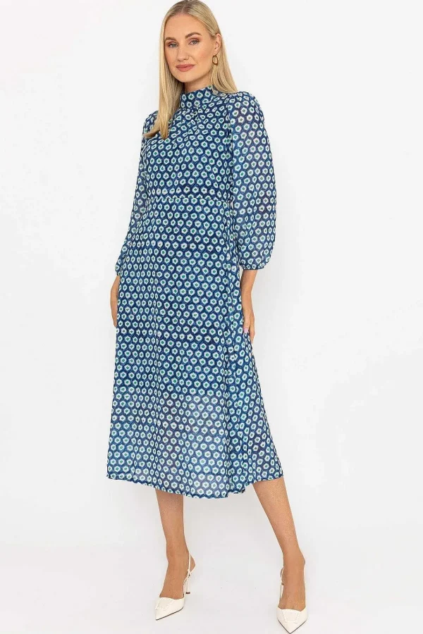 Pala D'oro Mollie Midi Dress In Navy Print*Women Dresses & Jumpsuits