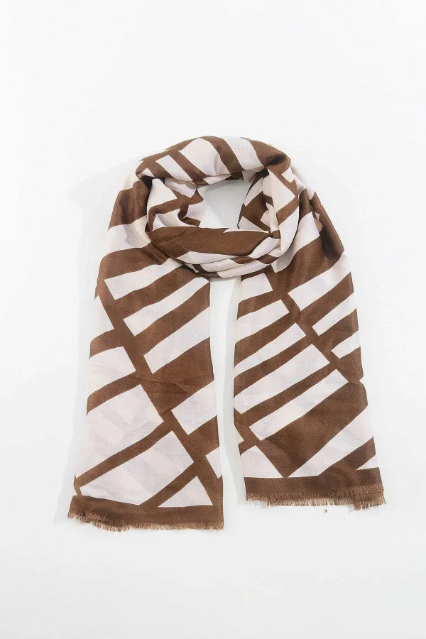 SOUL Accessories Mono Print Scarf In Brown* Accessories