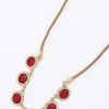 Joularie Multi Stone Necklace In Red* Necklaces
