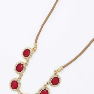 Joularie Multi Stone Necklace In Red* Necklaces