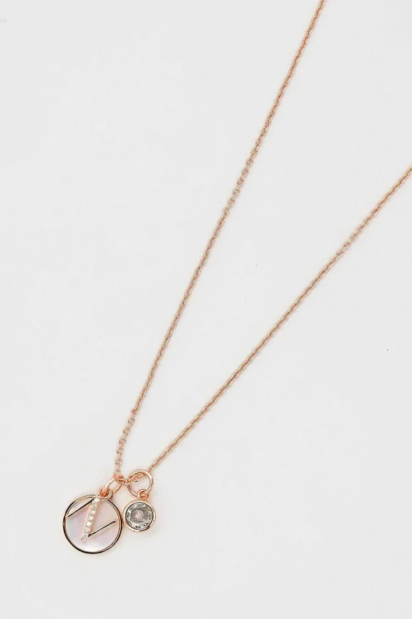 Cherish N Initial Necklace In Rose Gold* Teenager