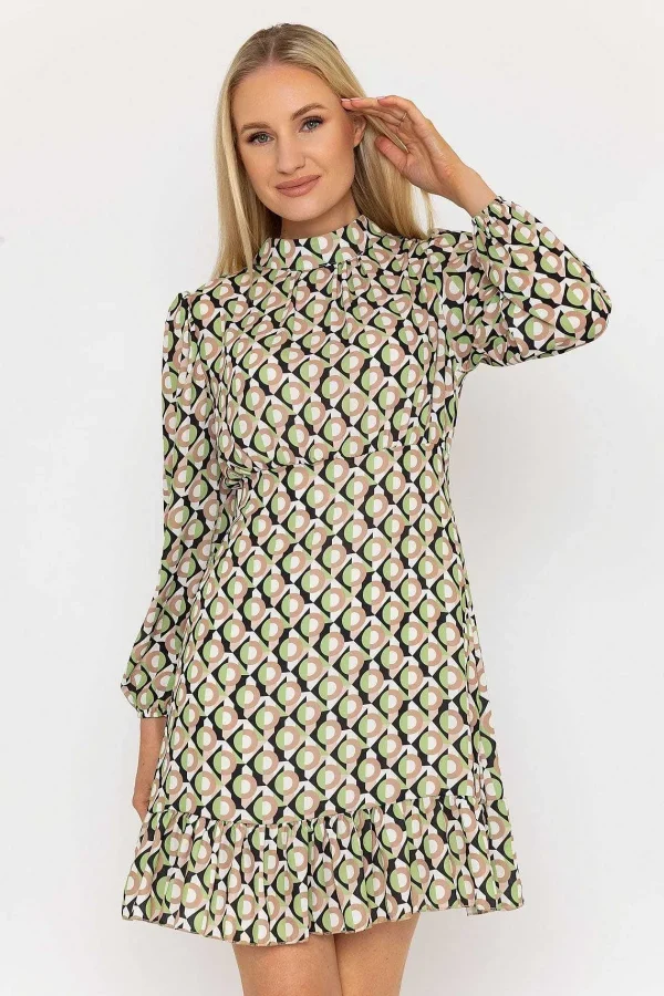 Pala D'oro Nadia Mini Dress In Khaki Print*Women Dresses & Jumpsuits