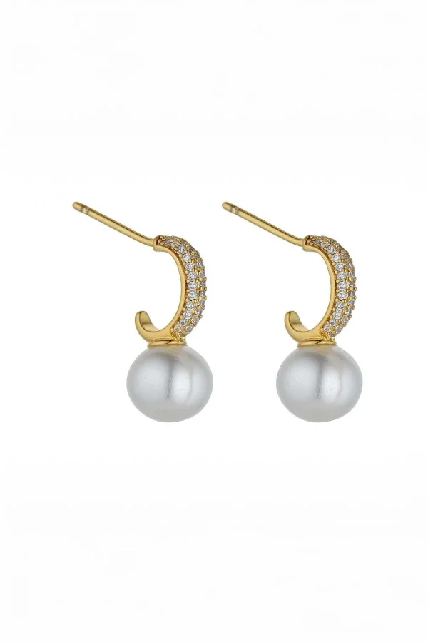 Knight & Day Nalani Gold Pearl Earrings* Earrings