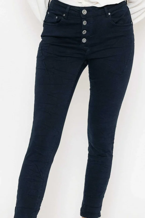 Pala D'oro Navy Button Front Jeans*Women Jeans & Trousers