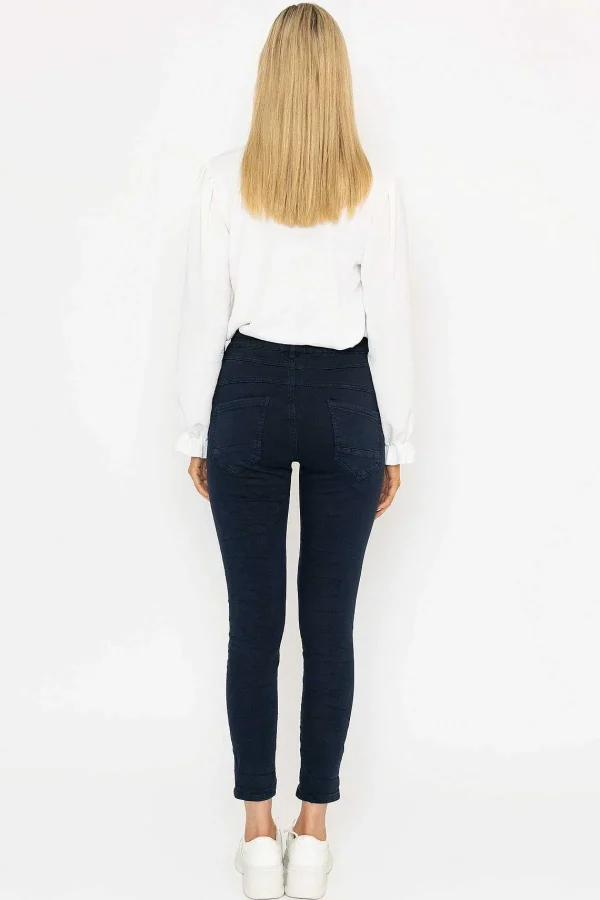 Pala D'oro Navy Button Front Jeans*Women Jeans & Trousers
