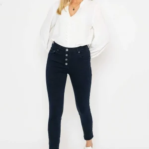 Pala D'oro Navy Button Front Jeans*Women Jeans & Trousers