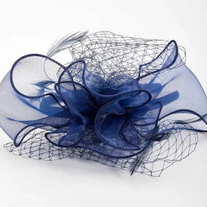 SOUL Accessories Navy Hairband Fascinator With Net & Feathers* Fascinators