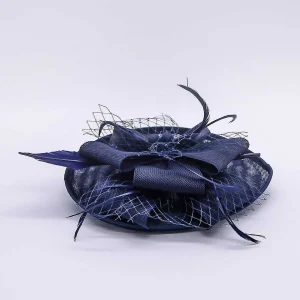SOUL Accessories Navy Hairband Net & Feather Fascinator* Fascinators