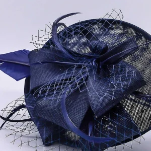 SOUL Accessories Navy Hairband Net & Feather Fascinator* Fascinators