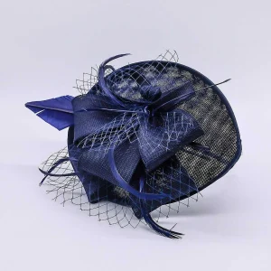 SOUL Accessories Navy Hairband Net & Feather Fascinator* Fascinators