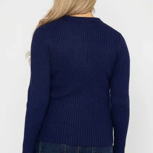 Rowen Avenue Navy Knitted Polo Jumper*Women Jumpers & Cardigans