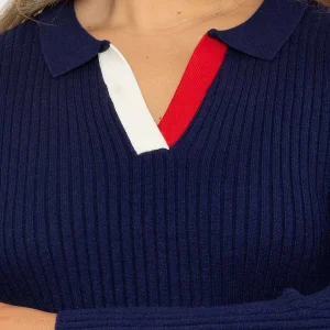 Rowen Avenue Navy Knitted Polo Jumper*Women Jumpers & Cardigans