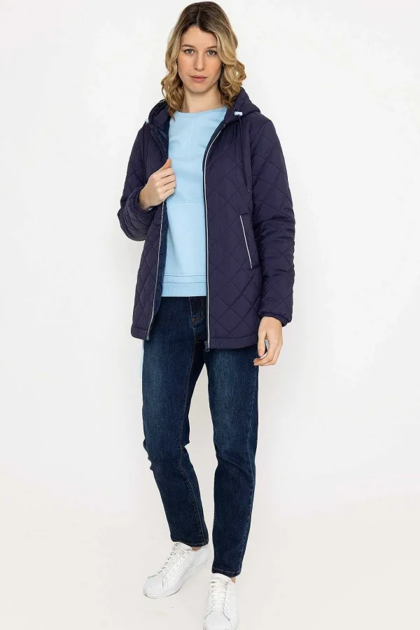 Kelly & Grace Weekend Navy Lightweight Quilted Coat*Women Coats & Jackets