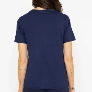 Kelly & Grace Weekend Navy Neck Print T-Shirt*Women Tops & Blouses