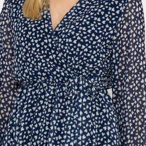 Pala D'oro Navy Peplum Top*Women Tops & Blouses