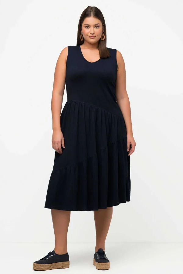 Ulla Popken Navy Sleeveless Midi Dress*Women Dresses