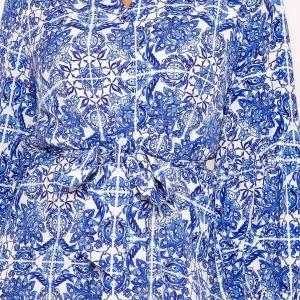 Rowen Avenue Norah Blue Printed Midi Dress* Sale Dresses