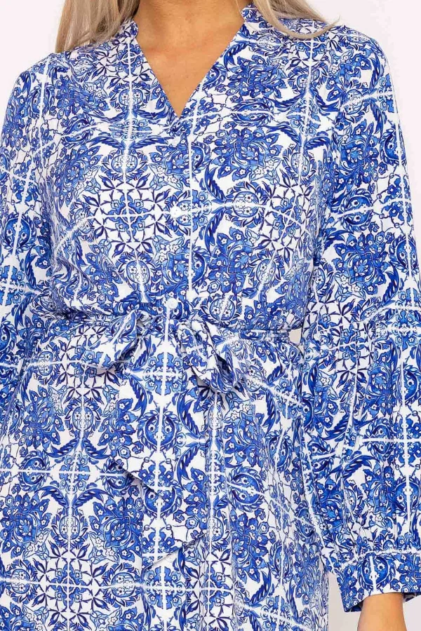 Rowen Avenue Norah Blue Printed Midi Dress* Sale Dresses