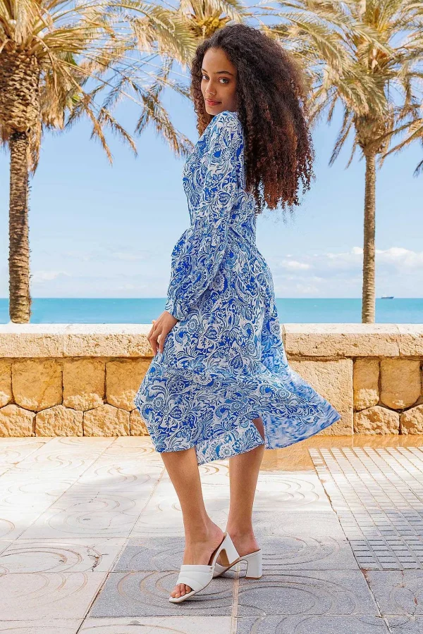Rowen Avenue Norah Dress In Blue Print*Women Dresses & Jumpsuits