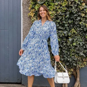 Rowen Avenue Norah Dress In Blue Print*Women Dresses & Jumpsuits