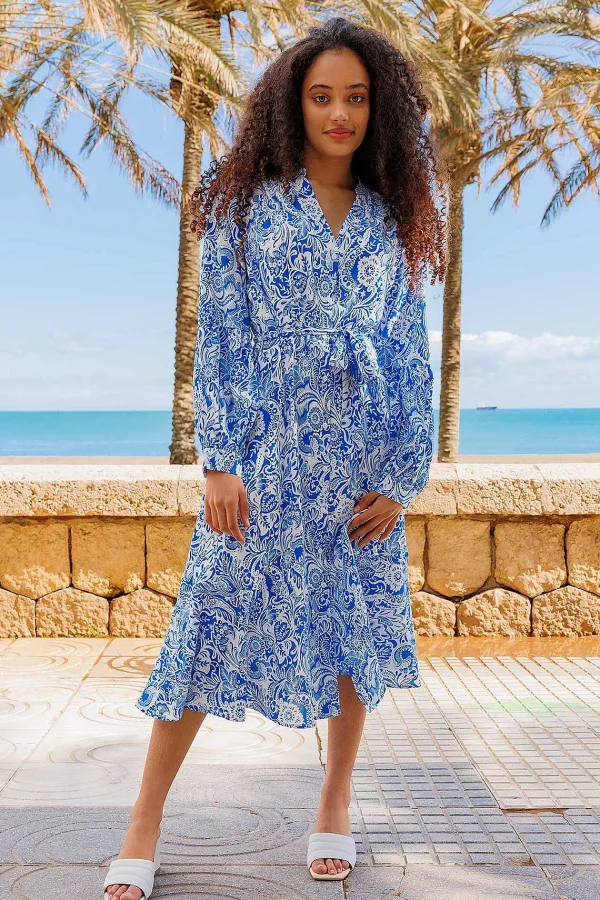 Rowen Avenue Norah Dress In Blue Print*Women Dresses & Jumpsuits