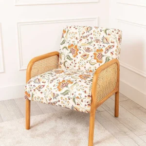 Carraig Donn HOME Oak Wood Upholstered Rattan Chair* Homeware