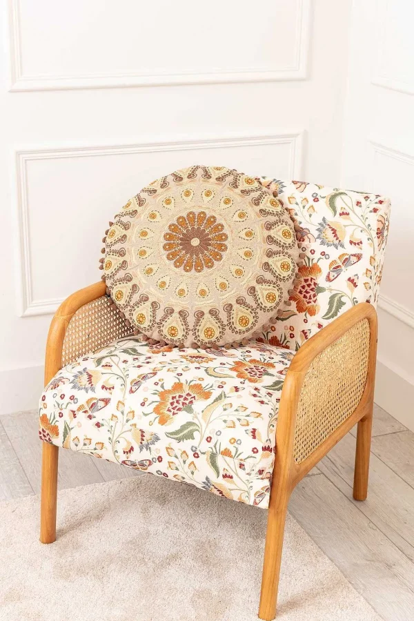 Carraig Donn HOME Oak Wood Upholstered Rattan Chair* Homeware