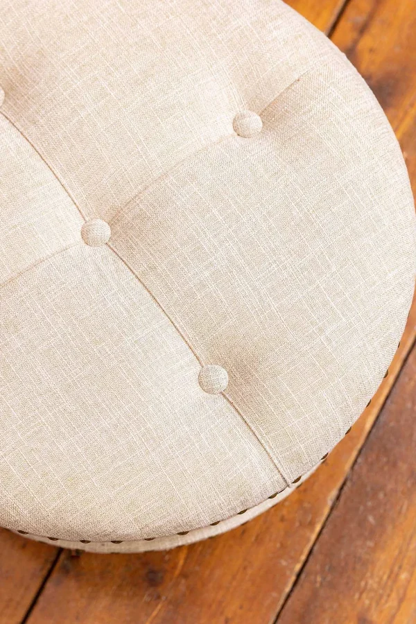 Carraig Donn HOME Oatmeal Fabric Upholstered Storage Stool* Homeware